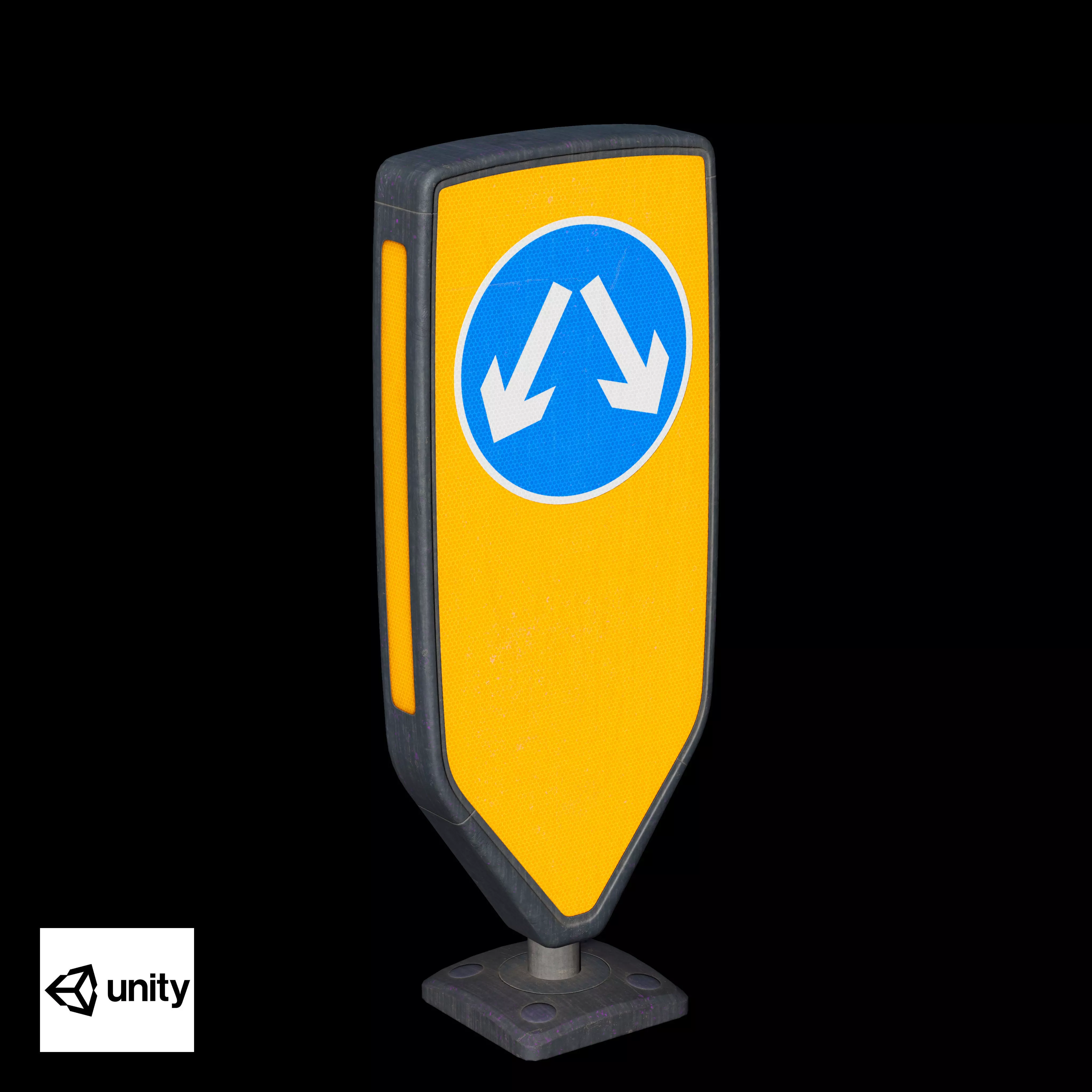 Traffic Bollard Island B Low-poly 3D model_15