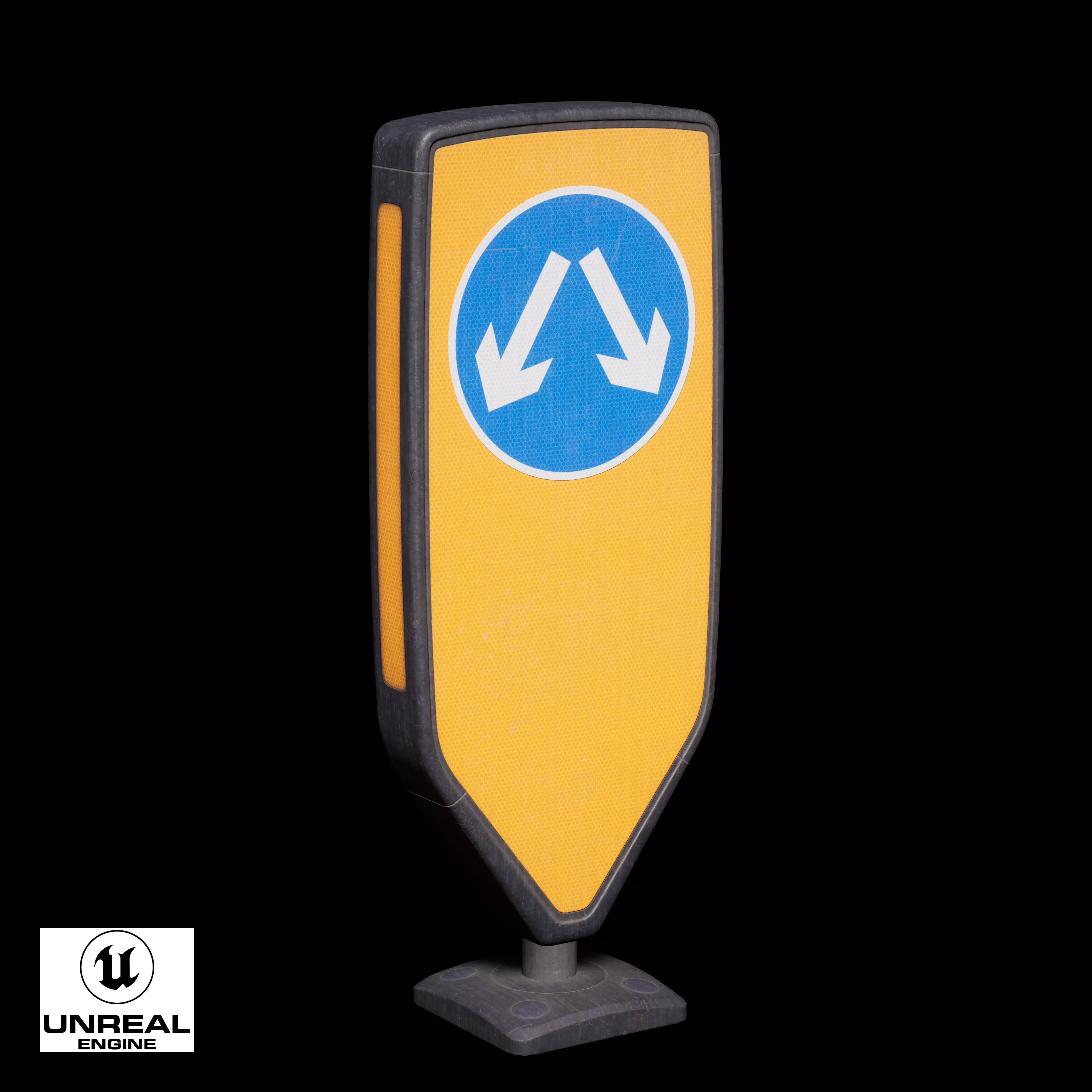 Traffic Bollard Island B Low-poly 3D model_13