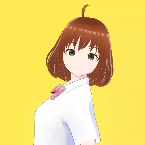 Cute Anime School Girl Harumi