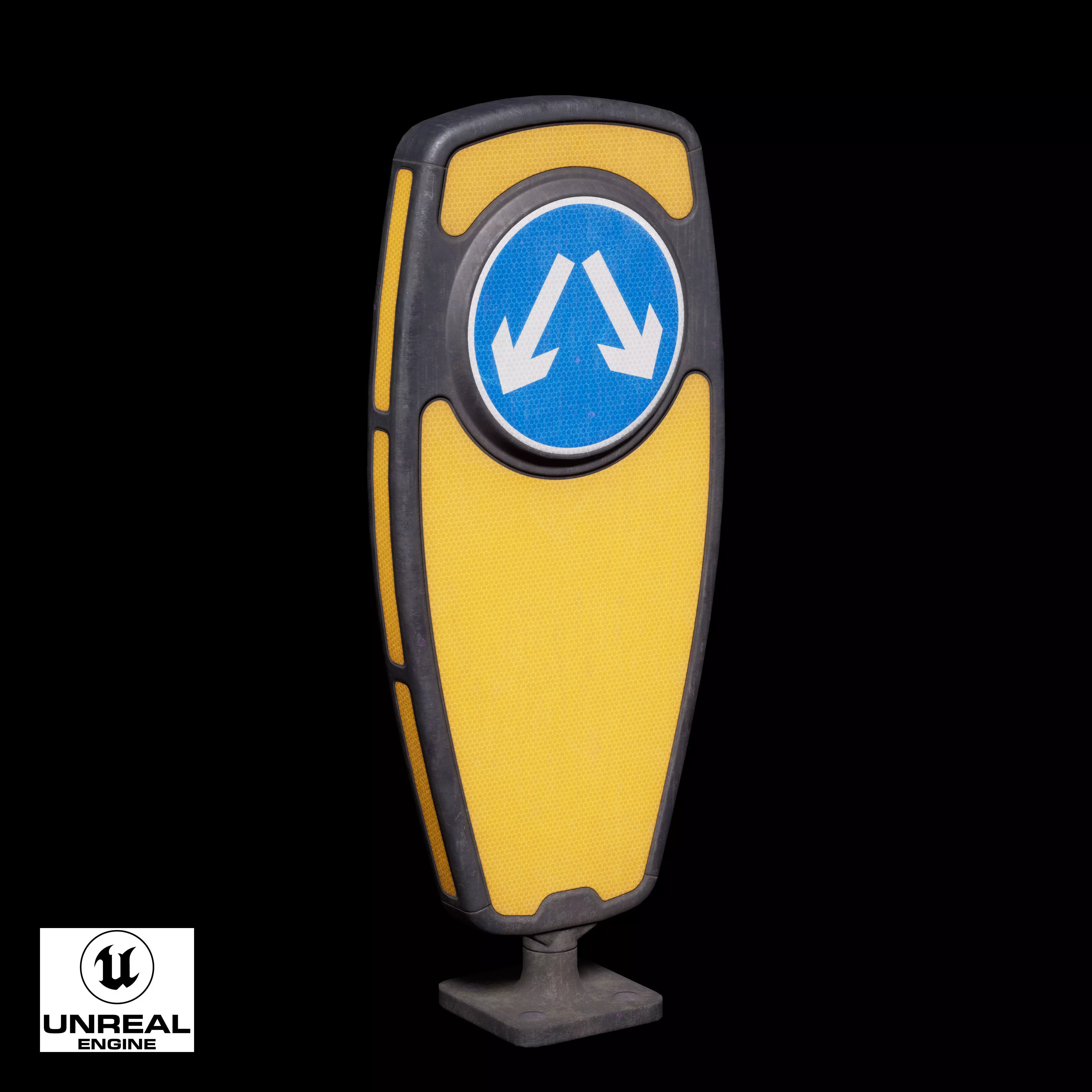 Traffic Bollard Island C Low-poly 3D model_13