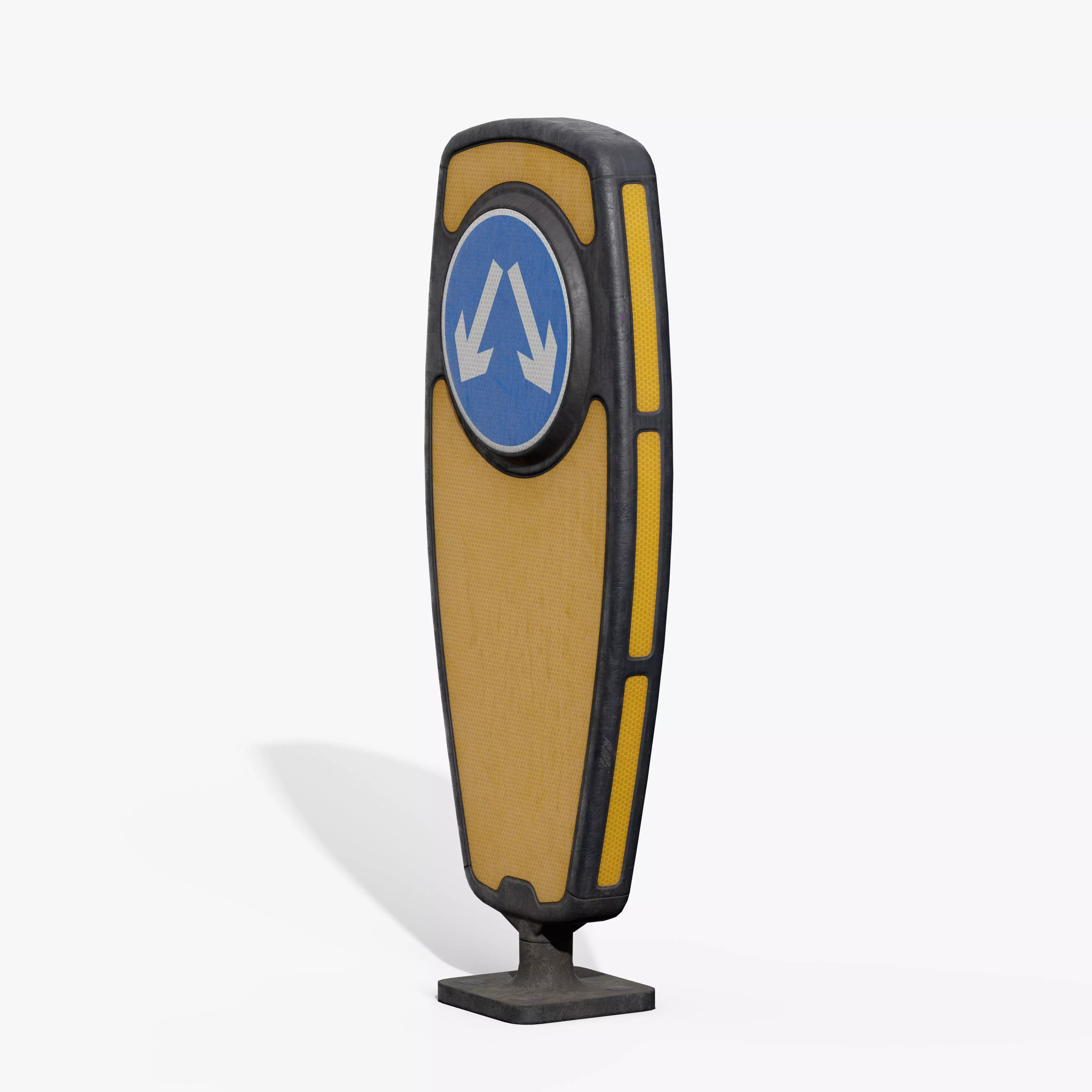 Traffic Bollard Island C Low-poly 3D model_5