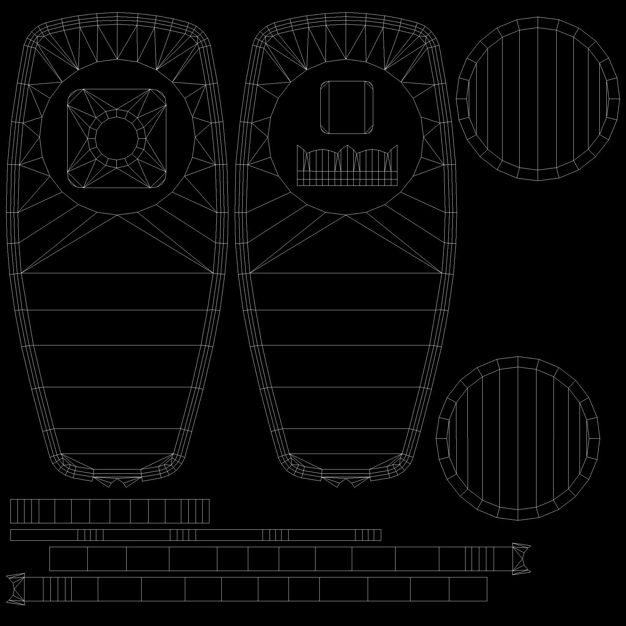Traffic Bollard Island C Low-poly 3D model_17