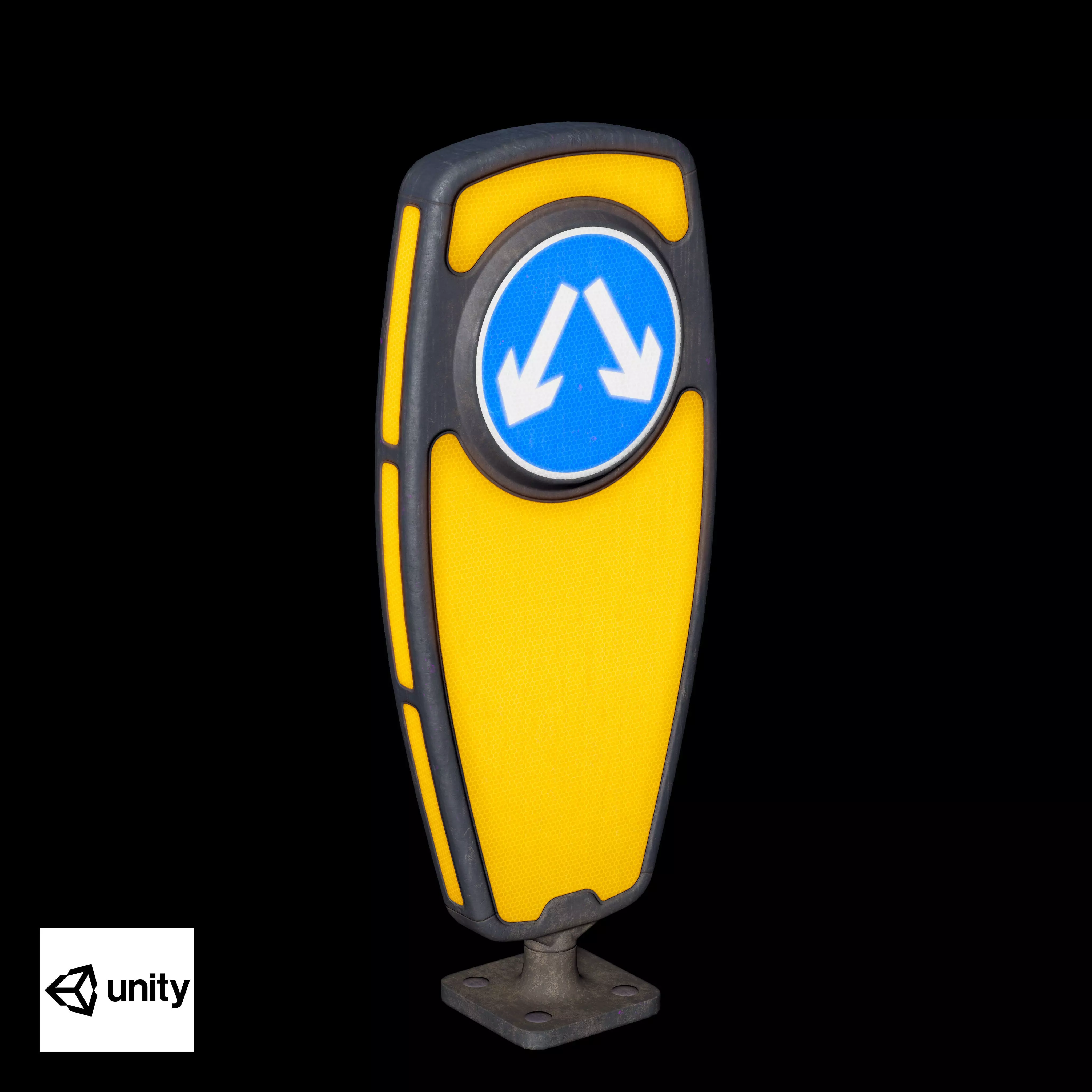 Traffic Bollard Island C Low-poly 3D model_15