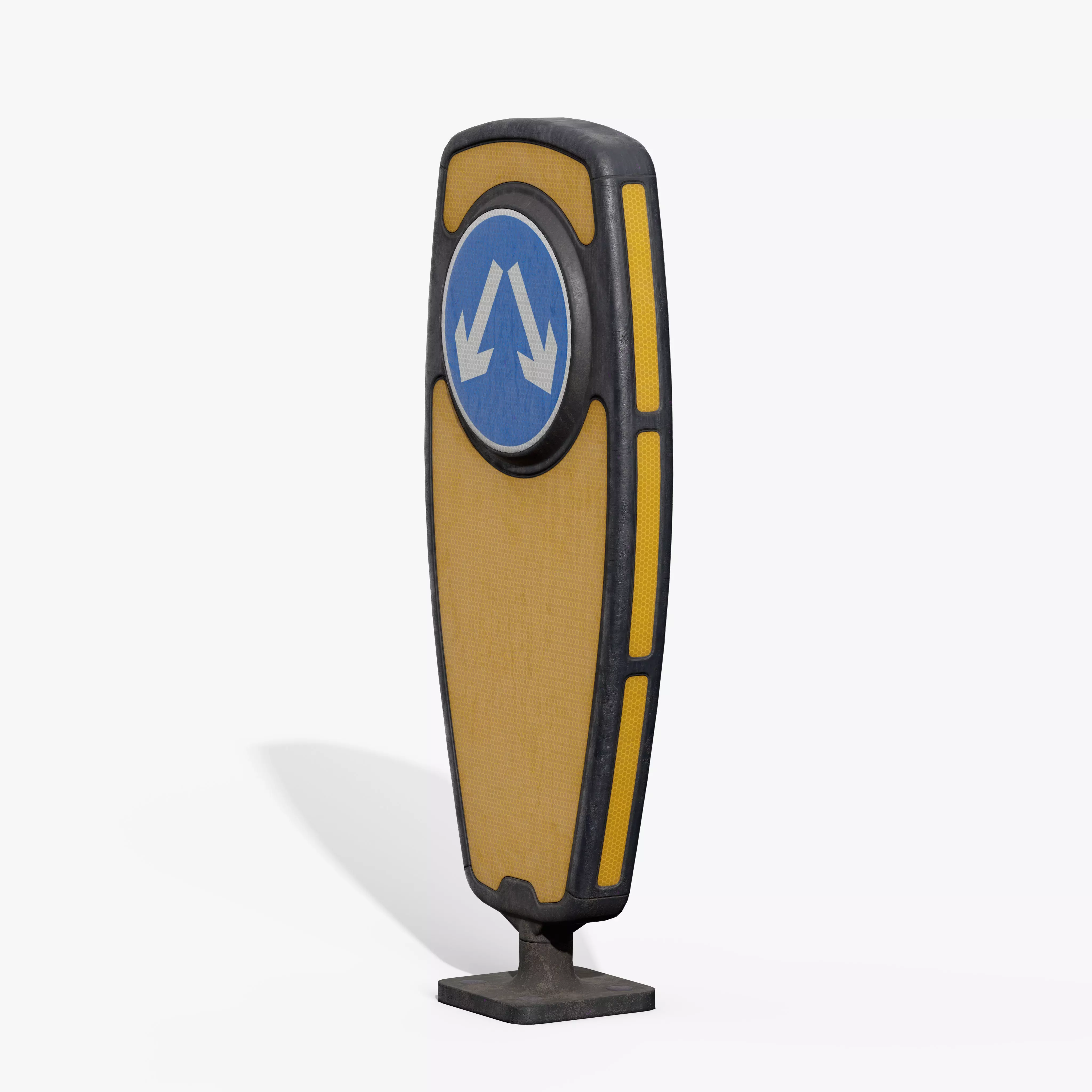 Traffic Bollard Island C Low-poly 3D model_9