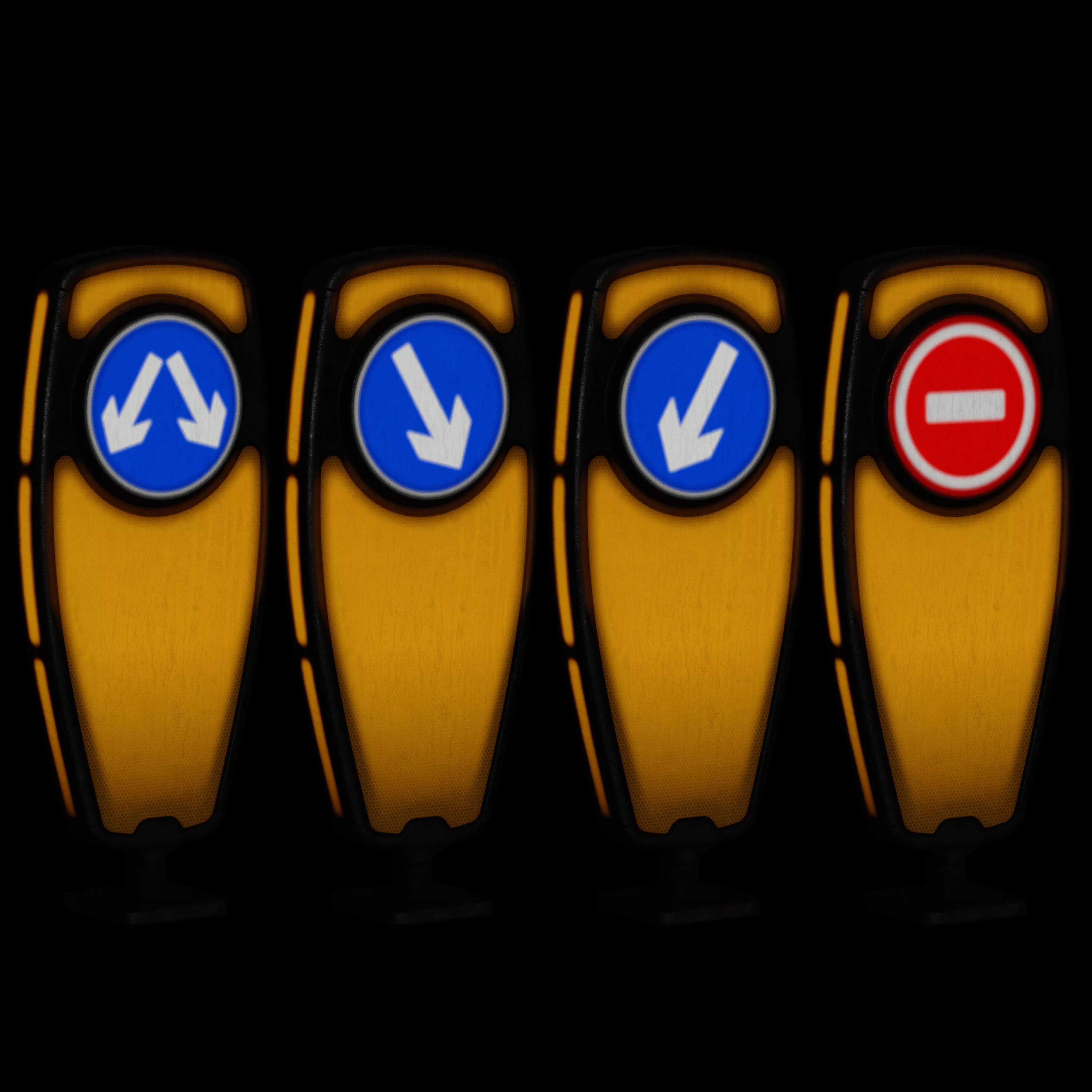 Traffic Bollard Island C Low-poly 3D model_12