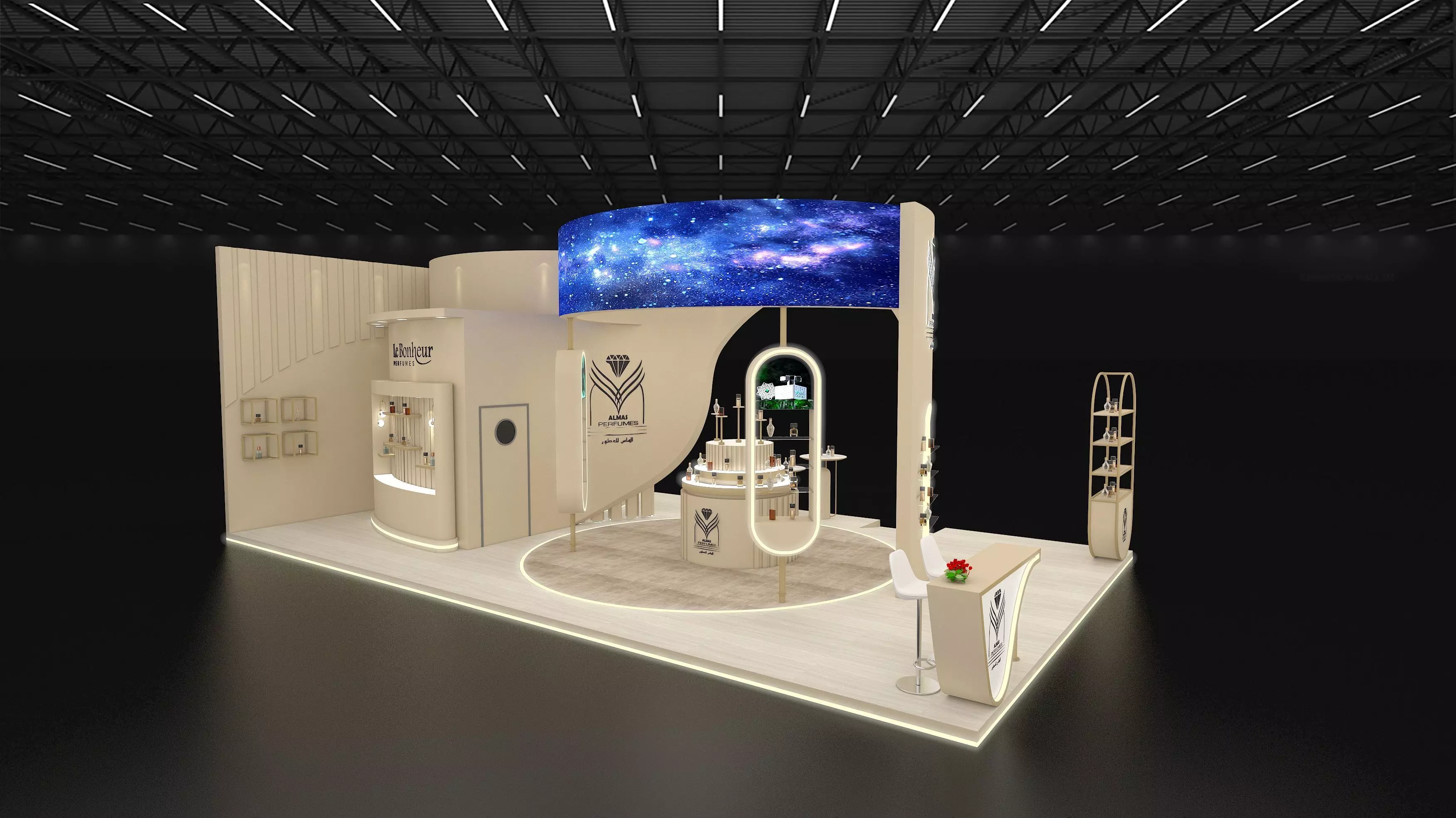 10x6 3 side open Exhibition Stand 3D model 3D model