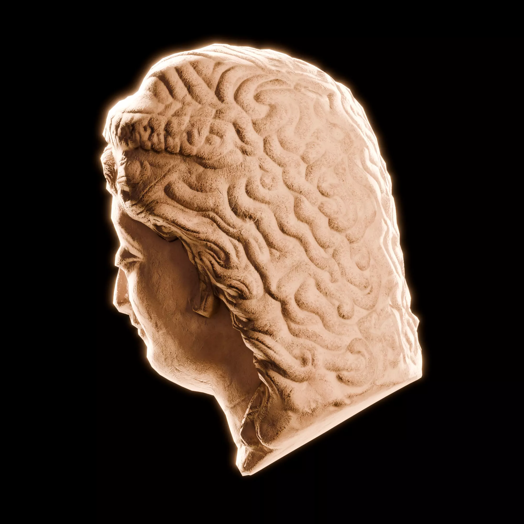 Head Of Buddha HEAD05 Low-poly 3D model_4