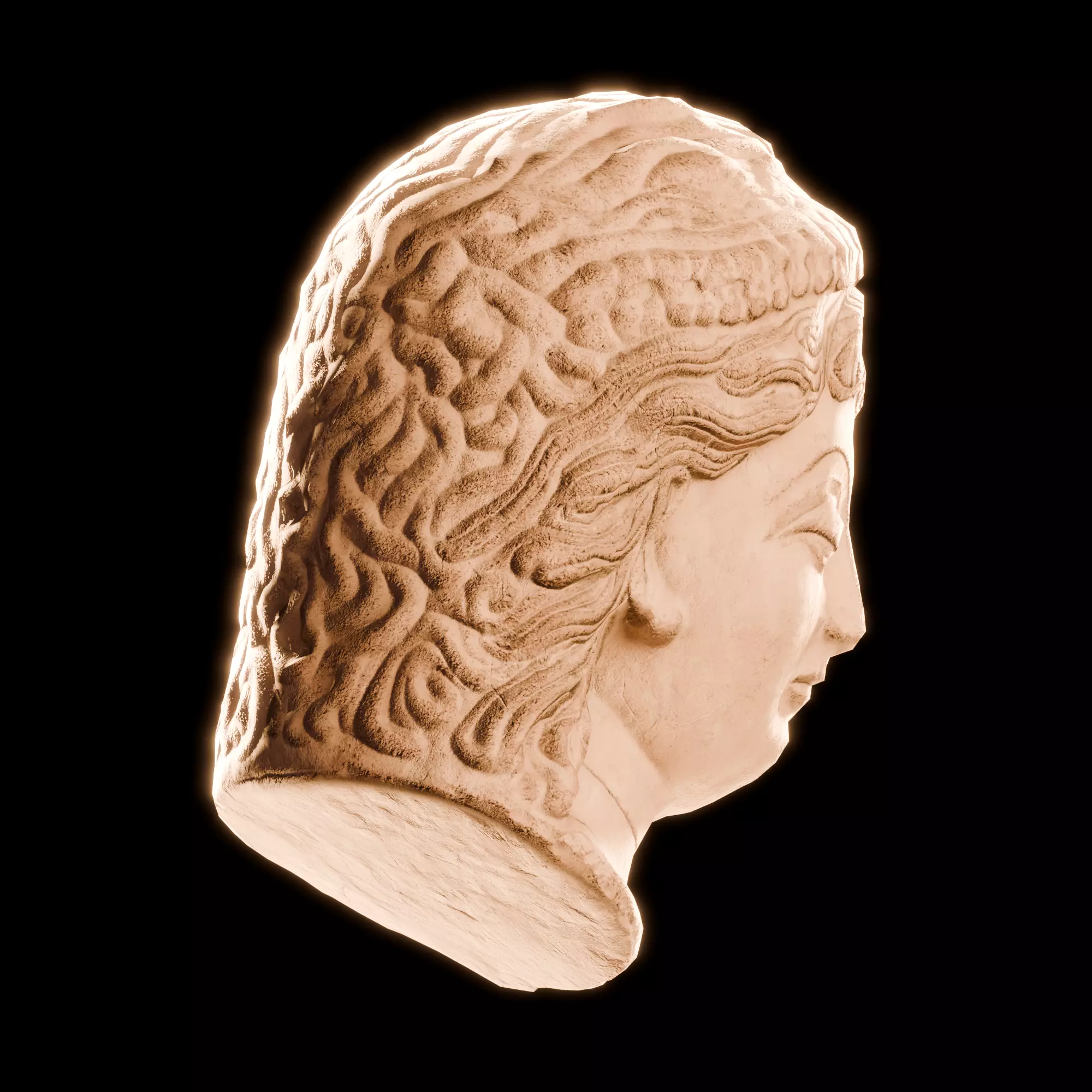 Head Of Buddha HEAD05 Low-poly 3D model_5