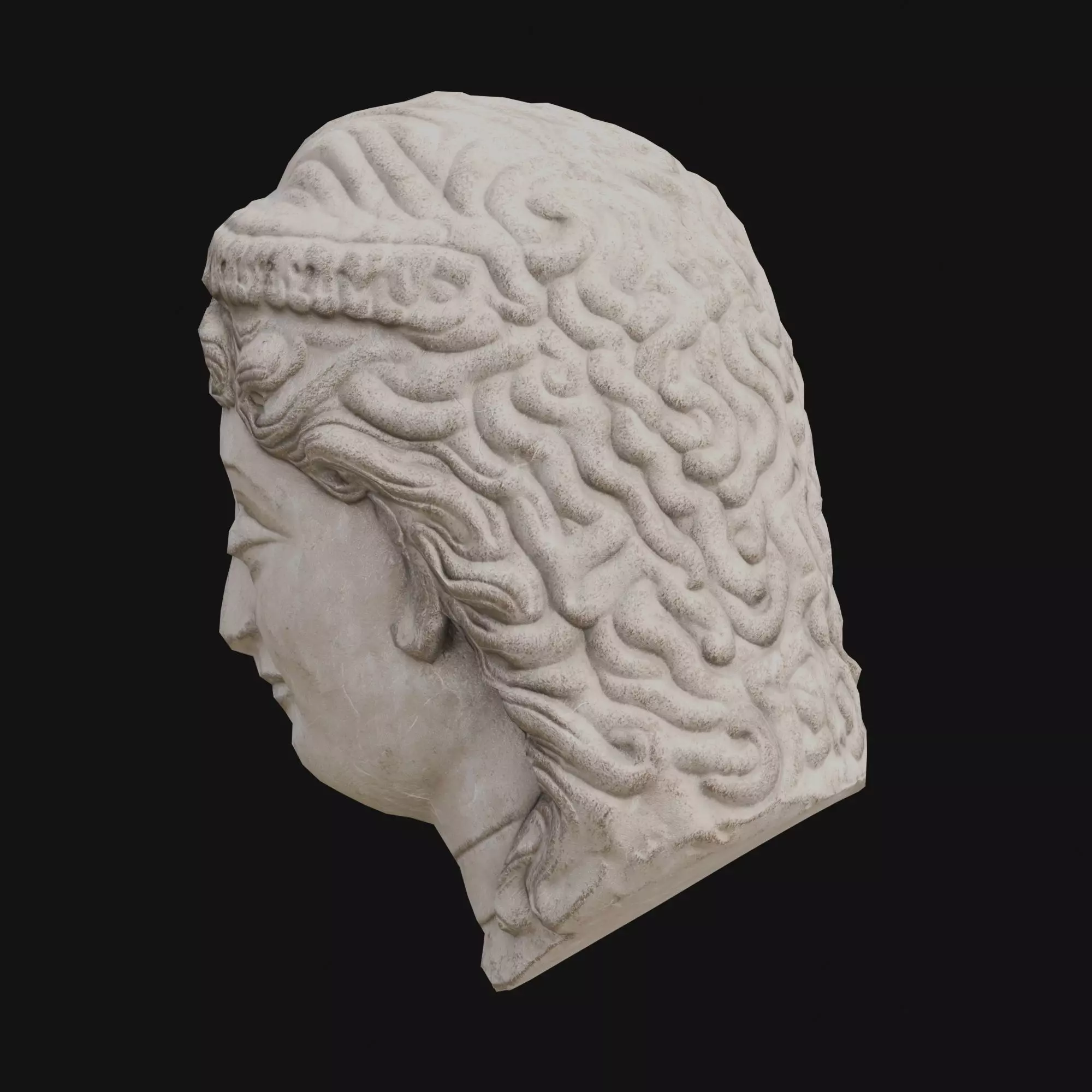 Head Of Buddha HEAD05 Low-poly 3D model_10