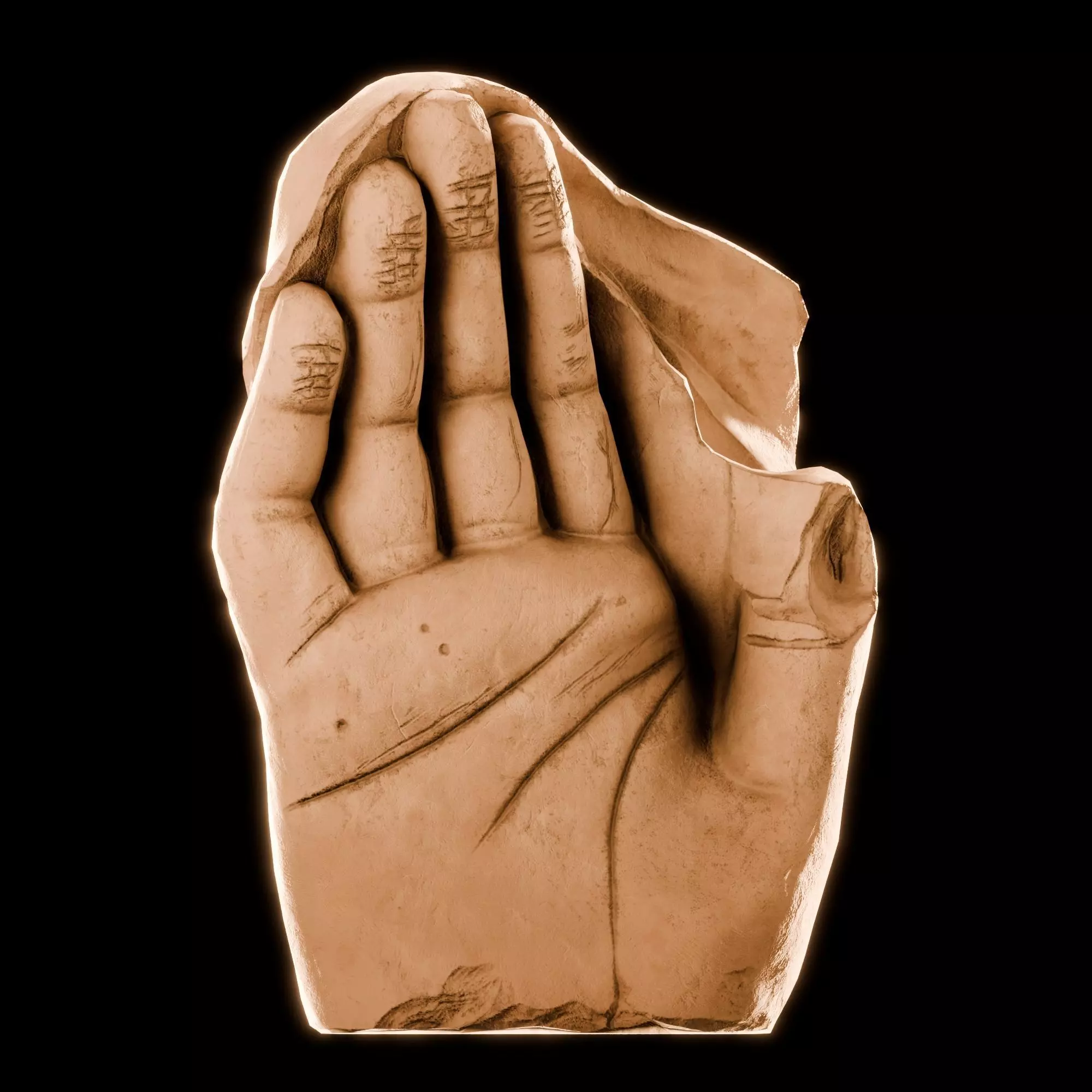 Hand Of Buddha Sculpture HAND01 Free low-poly 3D model