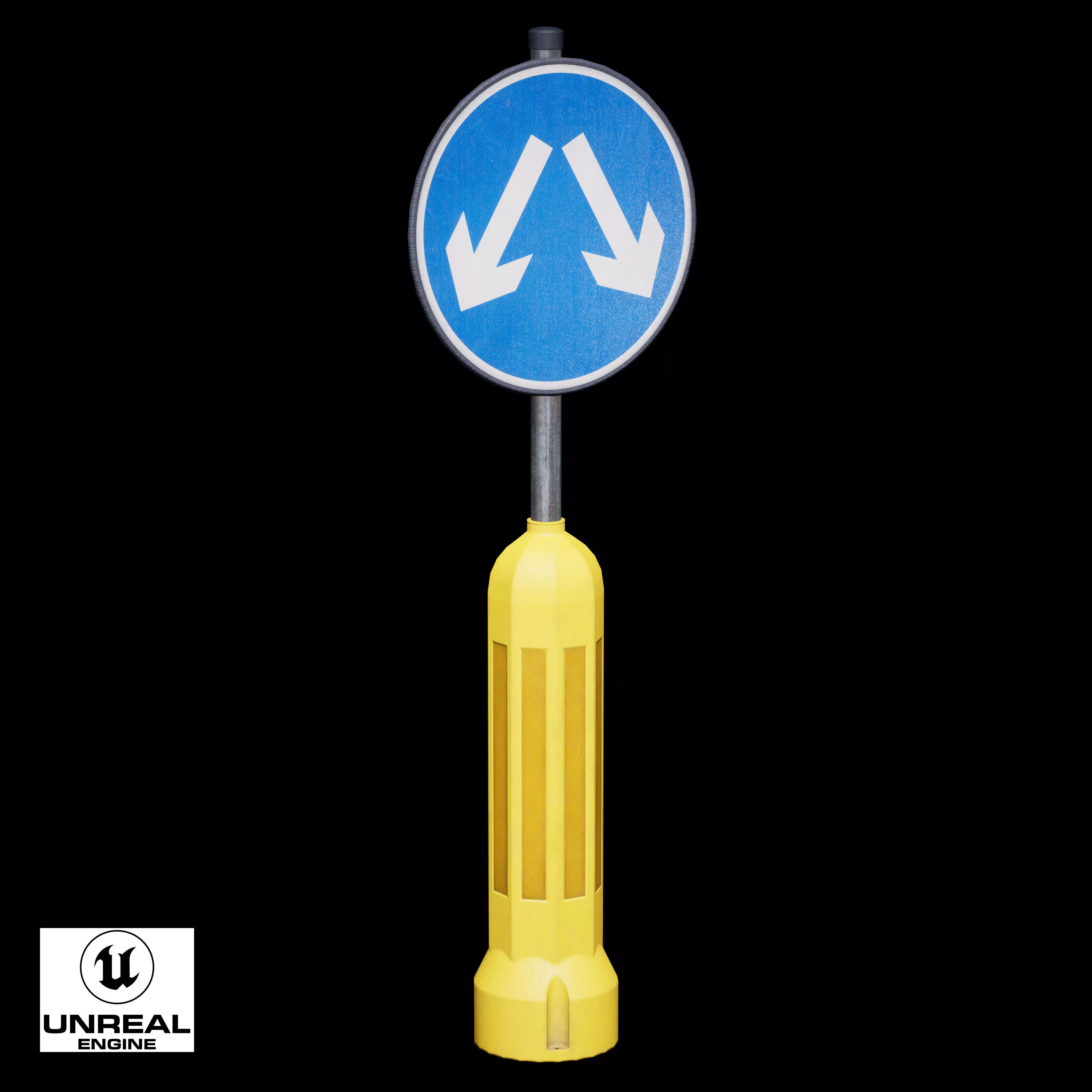 Traffic Bollard Island E Low-poly 3D model_12