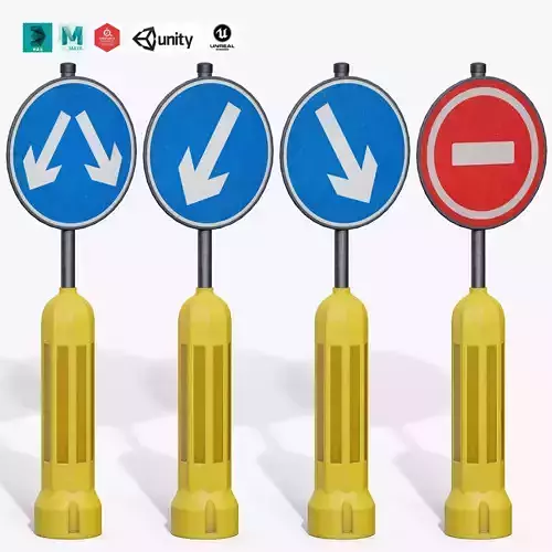 Traffic Bollard Island E Low-poly 3D model Traffic Bollard Island E Low-poly 3D model