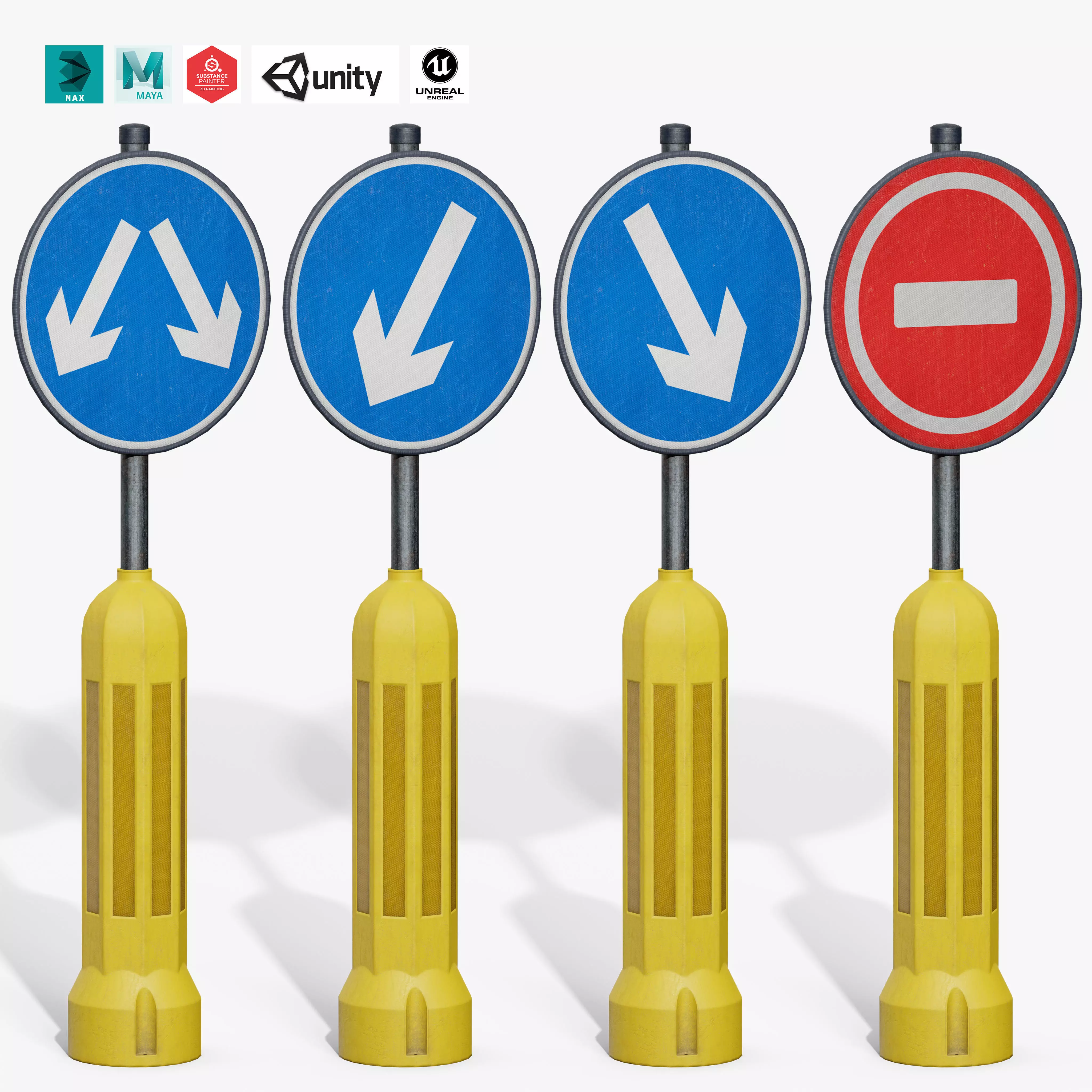 Traffic Bollard Island E Low-poly 3D model_0