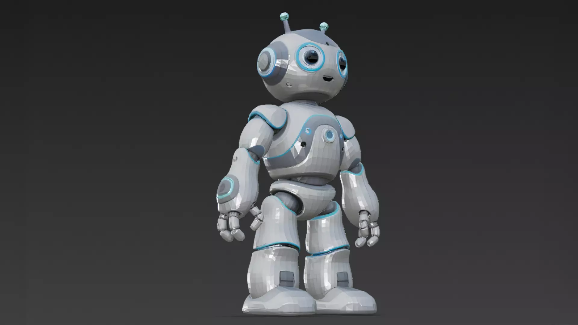 Humanoid Robots Pack Sci-Fi Futuristic 3D Models Low-poly 3D model_3