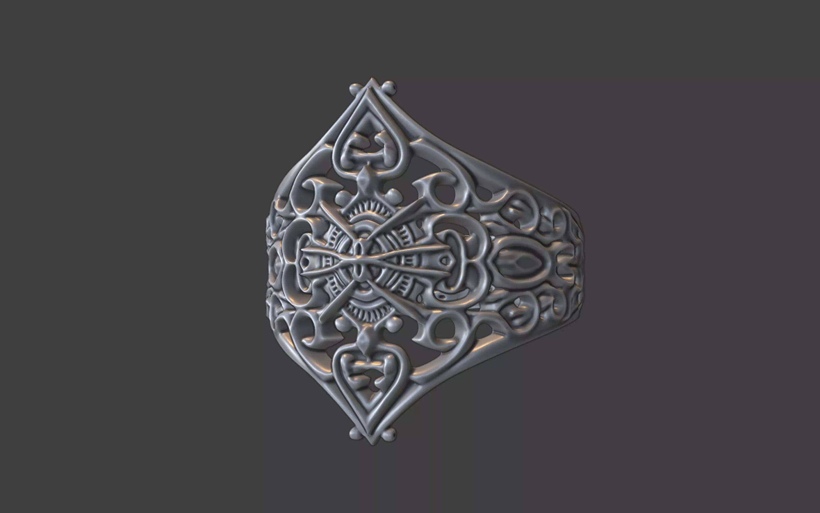 gothic style ornate ring 3D print model_15