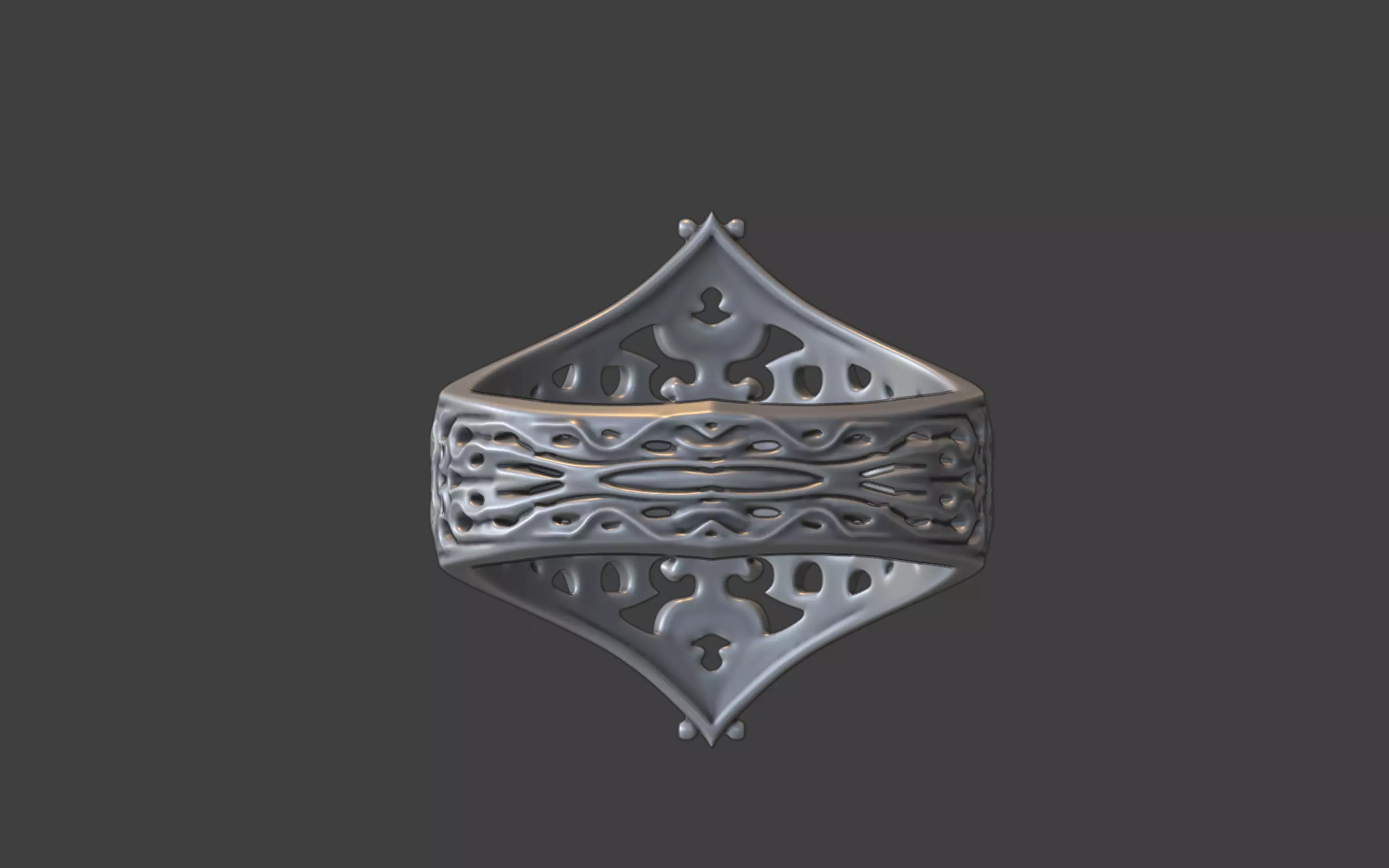 gothic style ornate ring 3D print model_2