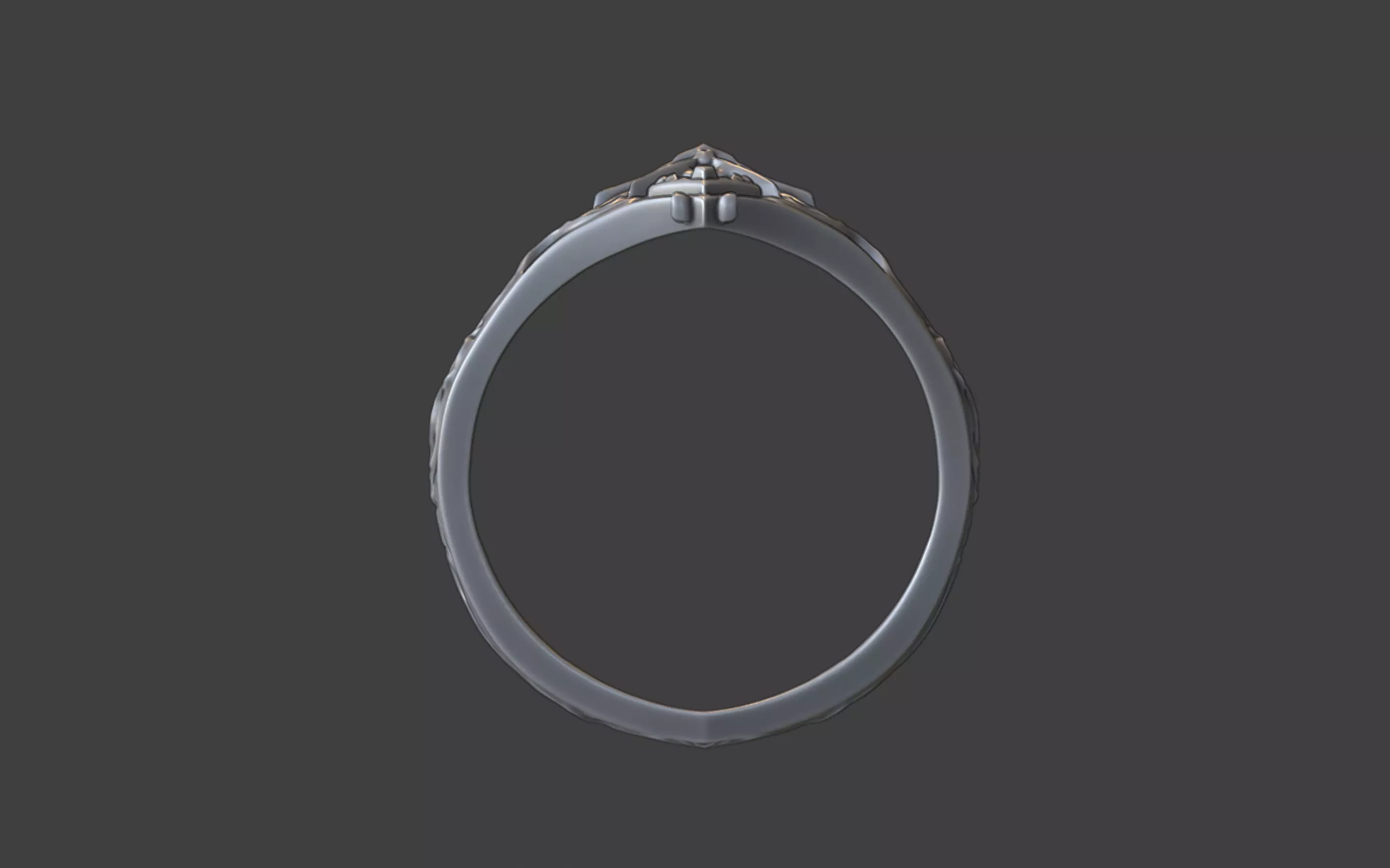 gothic style ornate ring 3D print model_3
