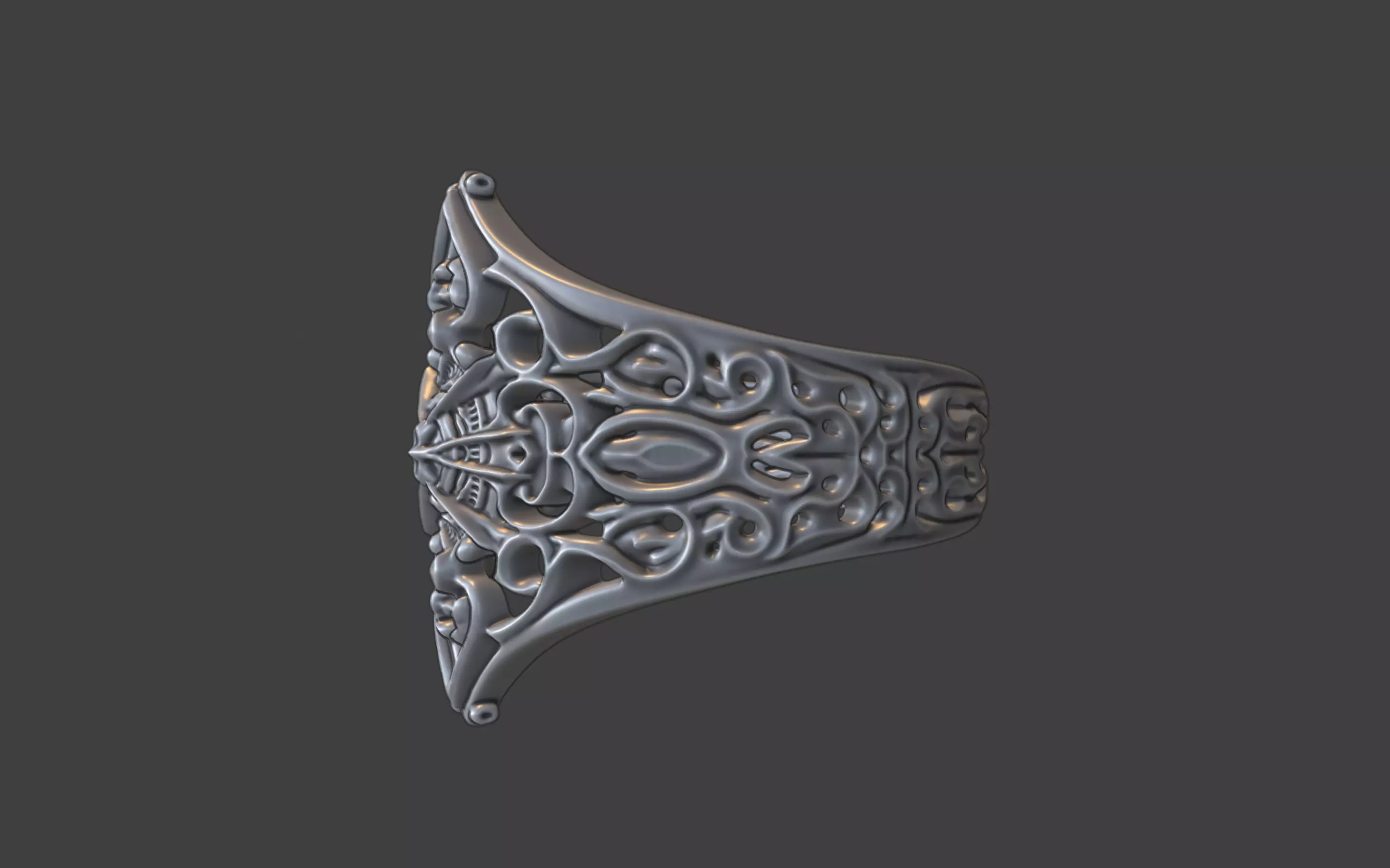 gothic style ornate ring 3D print model_17