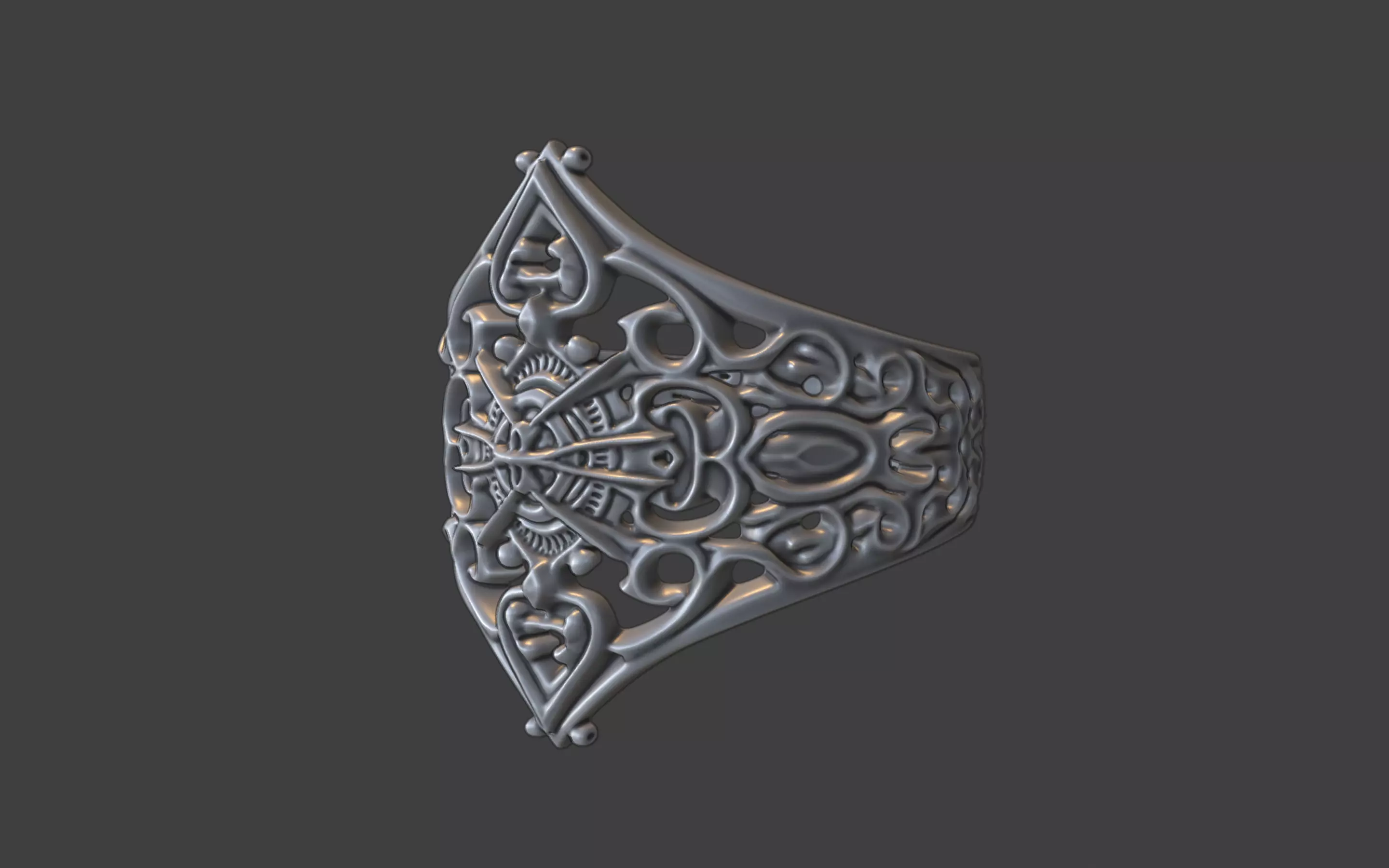 gothic style ornate ring 3D print model_16