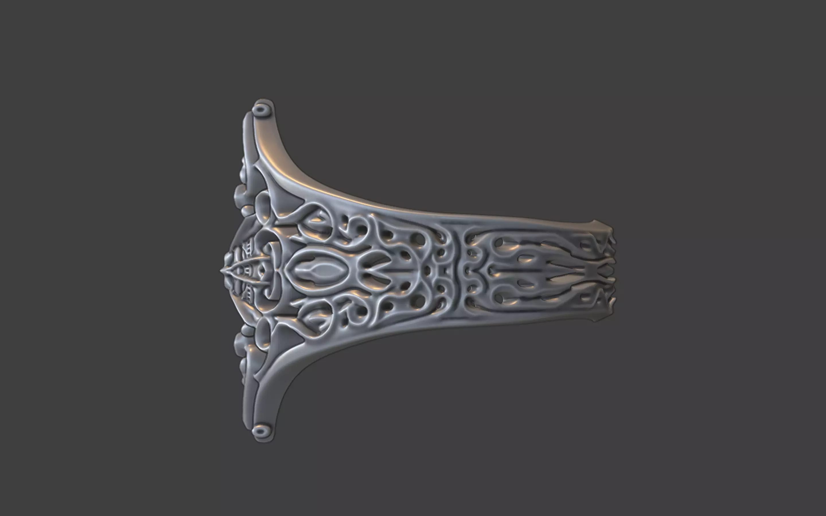 gothic style ornate ring 3D print model_1