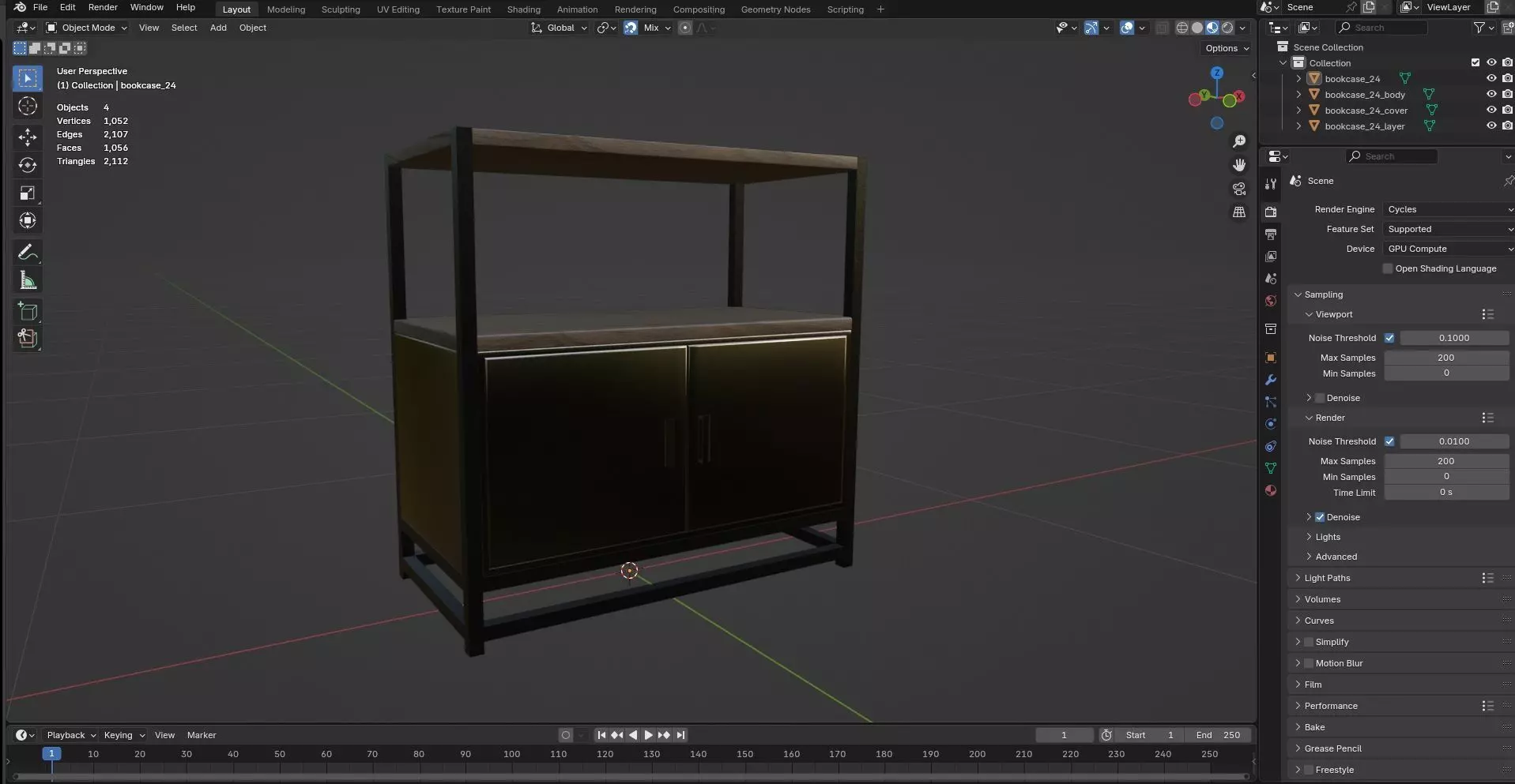 Bookcase CG24 3D model_8