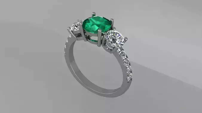 Round diamond engagement ring