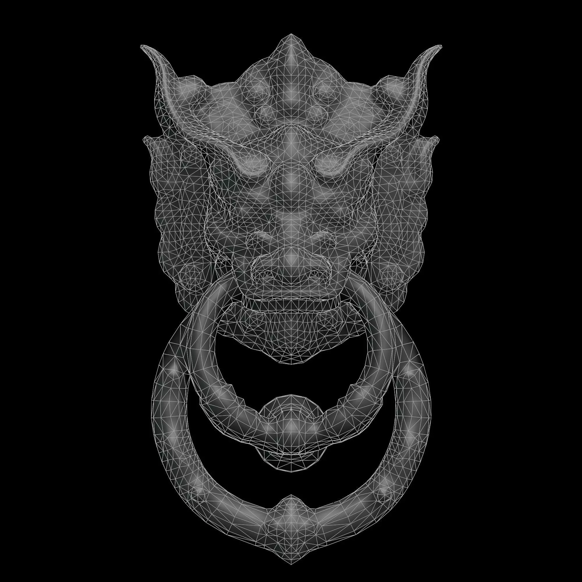 Ancient Wooden Door Handle Weathered Nepal  Artifact HANDLE01 Low-poly 3D model_14