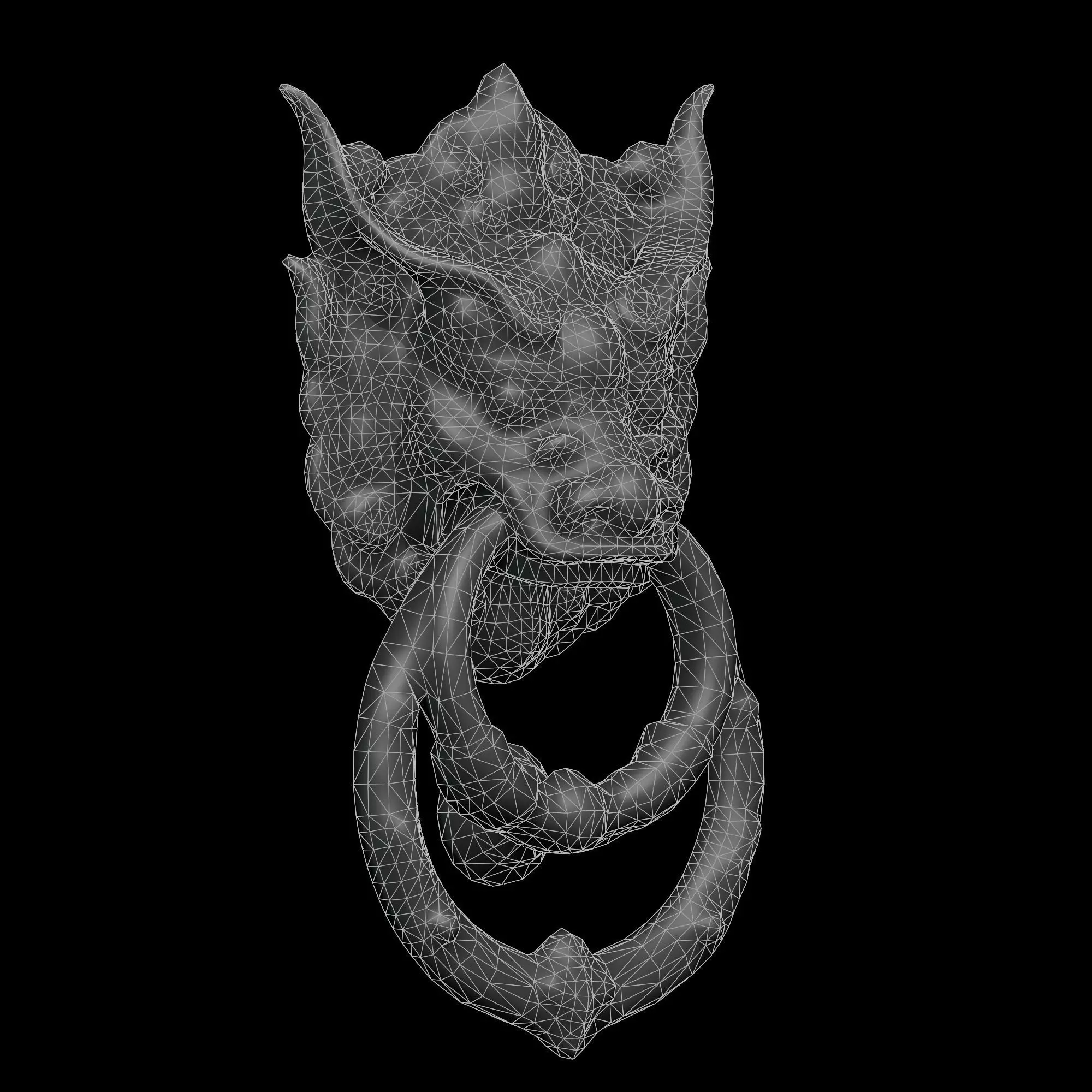 Ancient Wooden Door Handle Weathered Nepal  Artifact HANDLE01 Low-poly 3D model_16