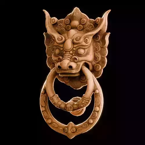 Ancient Wooden Door Handle Weathered Nepal  Artifact HANDLE01 Low-poly 3D model Ancient Wooden Door Handle Weathered Nepal  Artifact HANDLE01 Low-poly 3D model