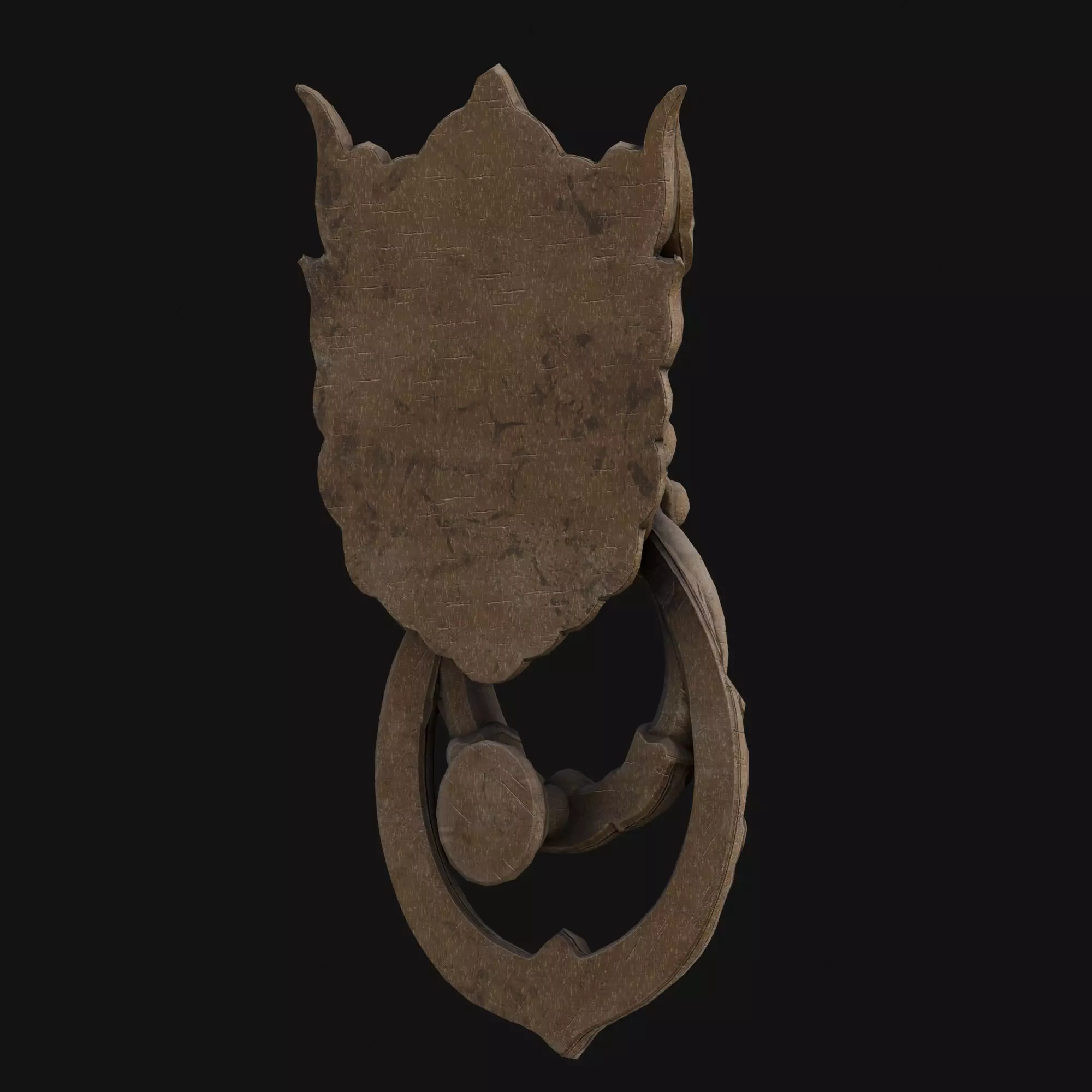 Ancient Wooden Door Handle Weathered Nepal  Artifact HANDLE01 Low-poly 3D model_12