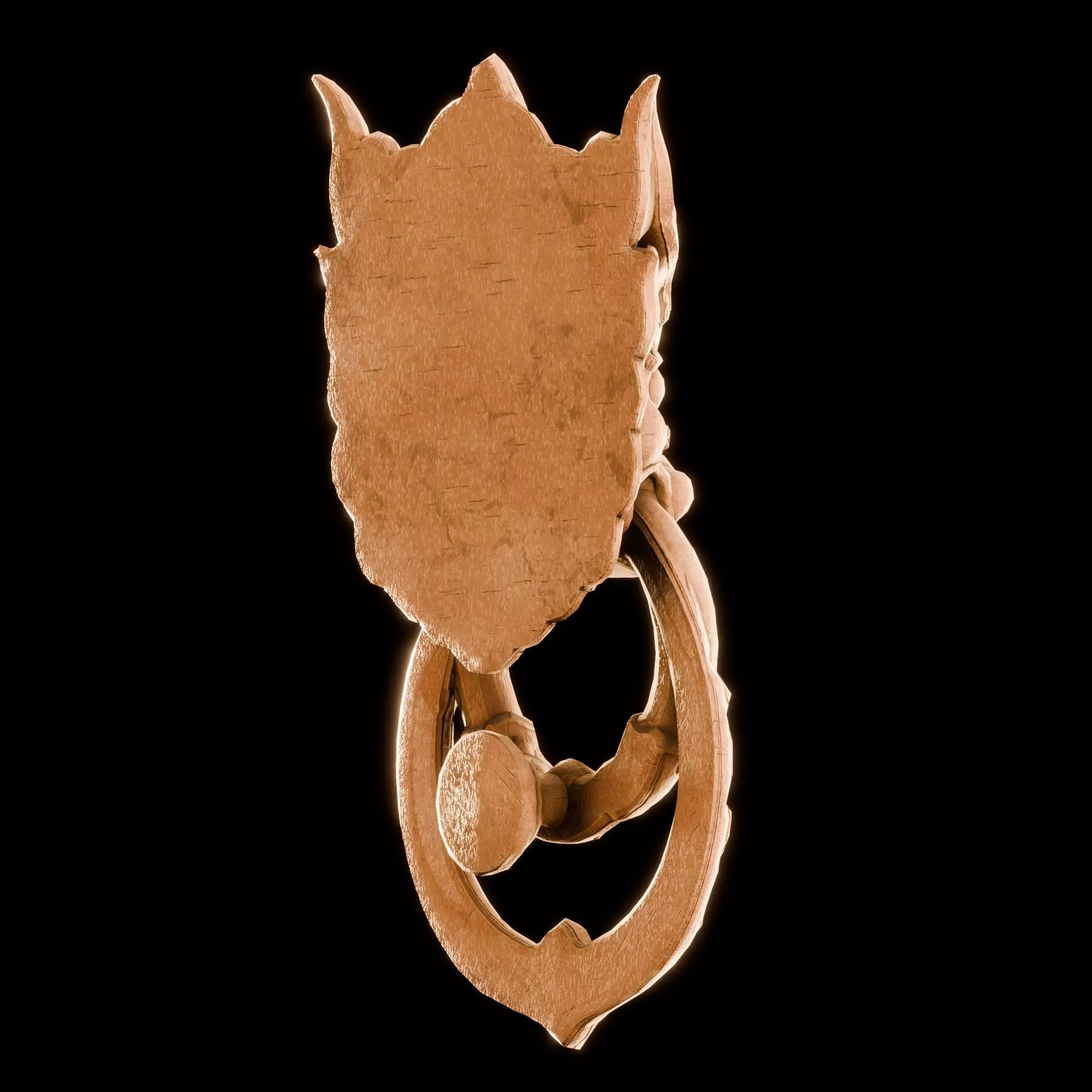 Ancient Wooden Door Handle Weathered Nepal  Artifact HANDLE01 Low-poly 3D model_7