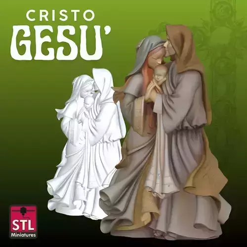 Nativity STL Modern Embrace 3D print model