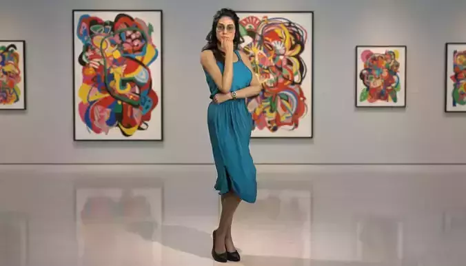 3d character model  woman Low-poly 3D model