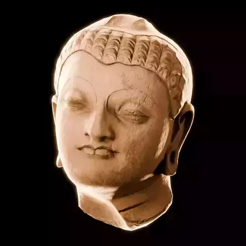 Ancient Stone Buddha Head Weathered Artifact HEAD07