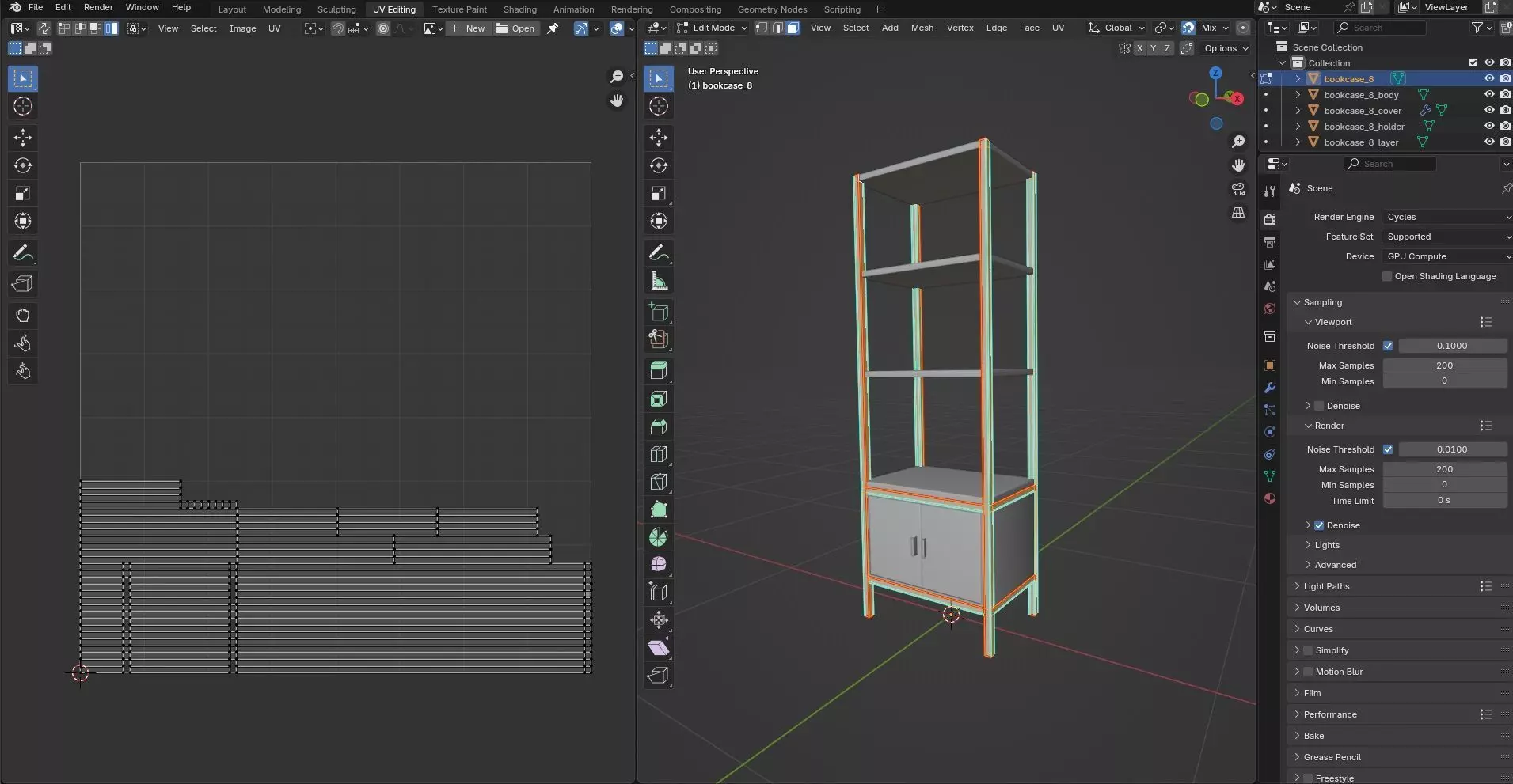 Bookcase CG25 3D model_9