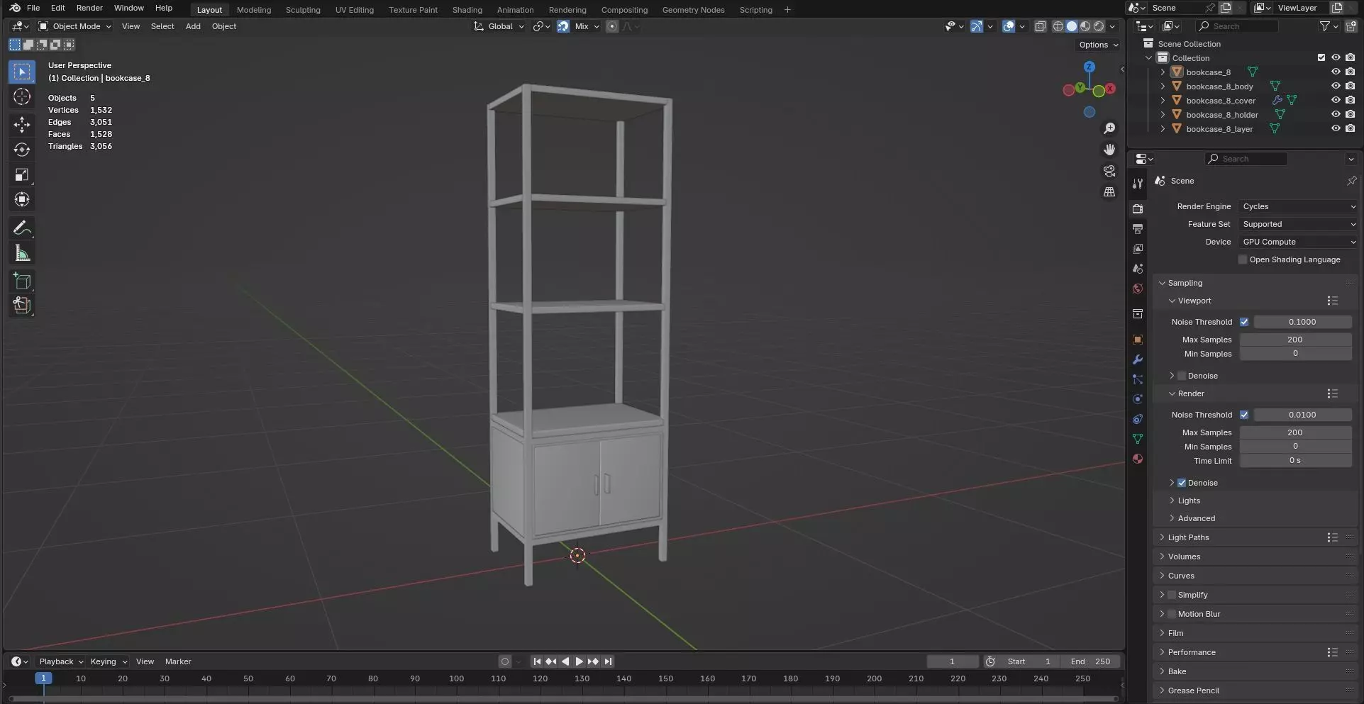 Bookcase CG25 3D model_7