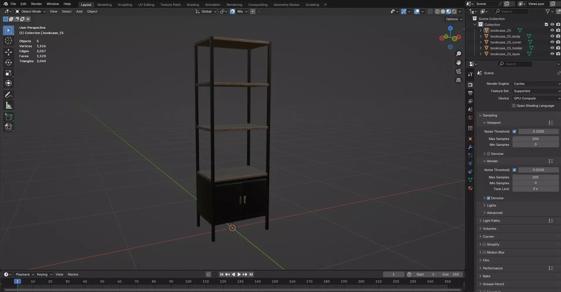 Bookcase CG25 3D model_8