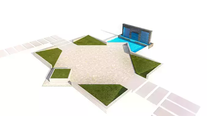 Modern Water Feature and Landscape Plaza