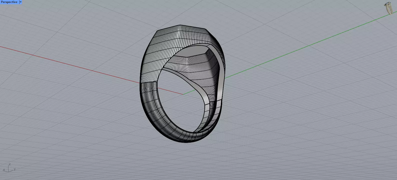 Octagonal Signet Ring 3D print model_3
