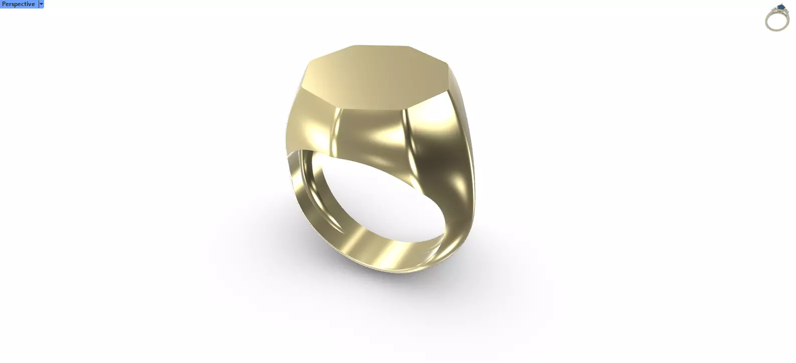 Octagonal Signet Ring 3D print model_0