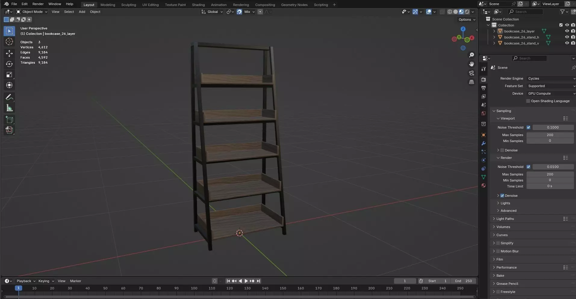 Bookcase CG26 3D model_8