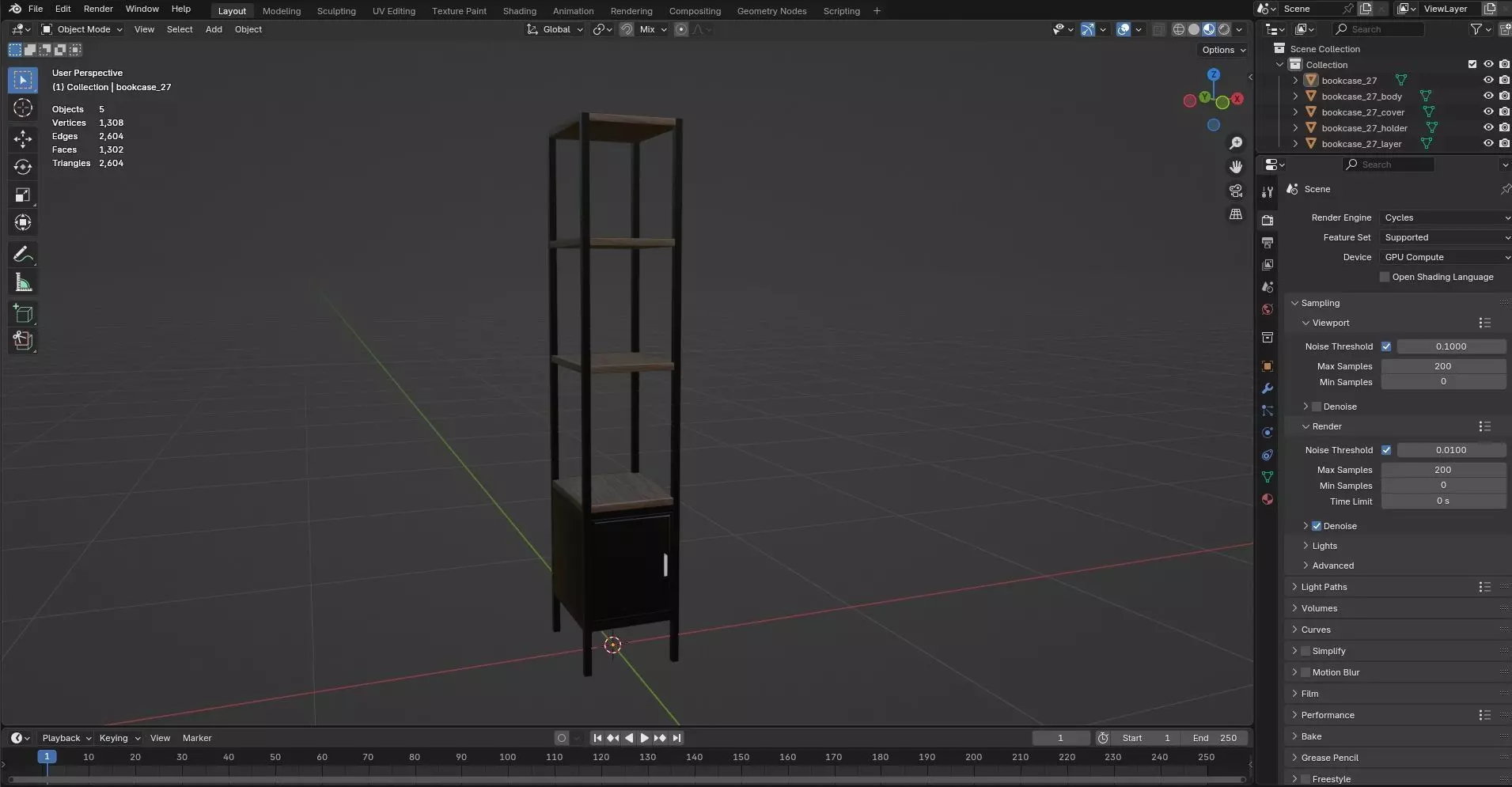 Bookcase CG27 3D model_8