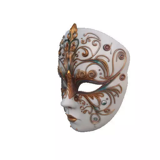 2332  Venetian Carnival Mask Color 3D Model  magic 3D print model_32
