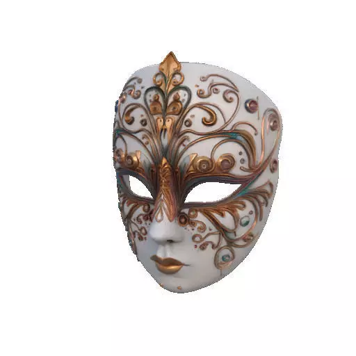 2332  Venetian Carnival Mask Color 3D Model  magic 3D print model_34