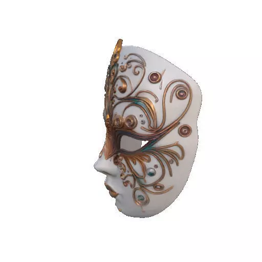 2332  Venetian Carnival Mask Color 3D Model  magic 3D print model_30