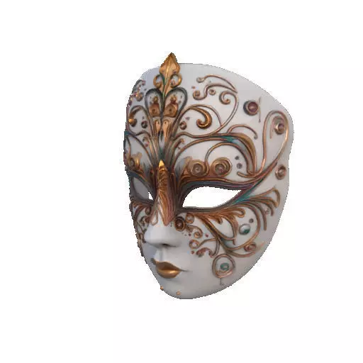 2332  Venetian Carnival Mask Color 3D Model  magic 3D print model_33