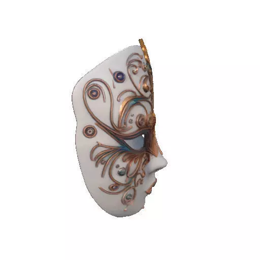 2332  Venetian Carnival Mask Color 3D Model  magic 3D print model_13
