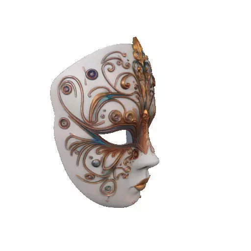 2332  Venetian Carnival Mask Color 3D Model  magic 3D print model_11