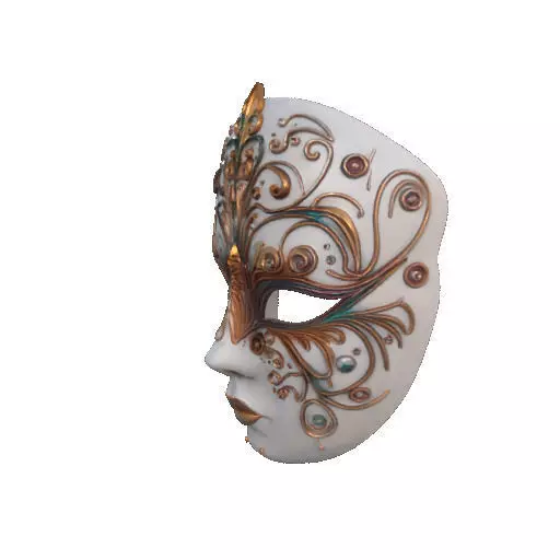 2332  Venetian Carnival Mask Color 3D Model  magic 3D print model_31