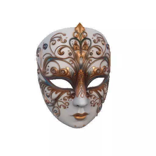 2332  Venetian Carnival Mask Color 3D Model  magic 3D print model_7